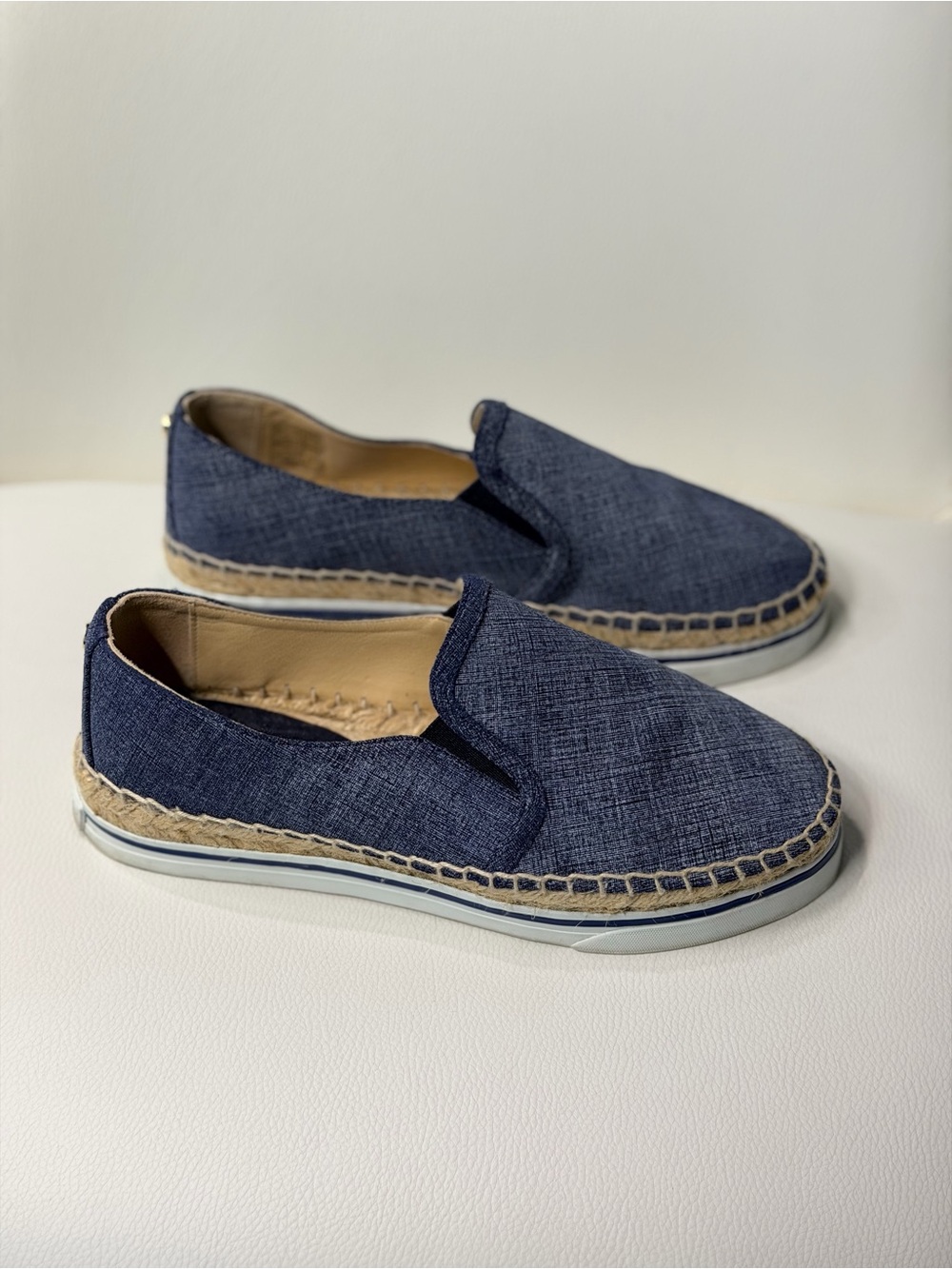 Jimmy Choo Navy Blue Slip-On Espadrilles